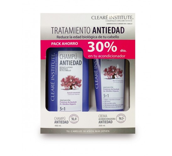 ANTIEDAD PACK AHORRO CLEARE INSTITUTE 30% dto. en acondicionador