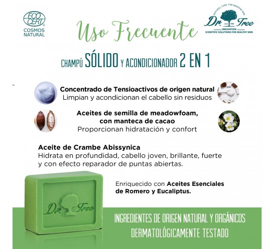 Champú Sólido 2 en 1 Uso Frecuente