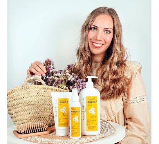 Modelo con la gama completa de camomila de cleare institute