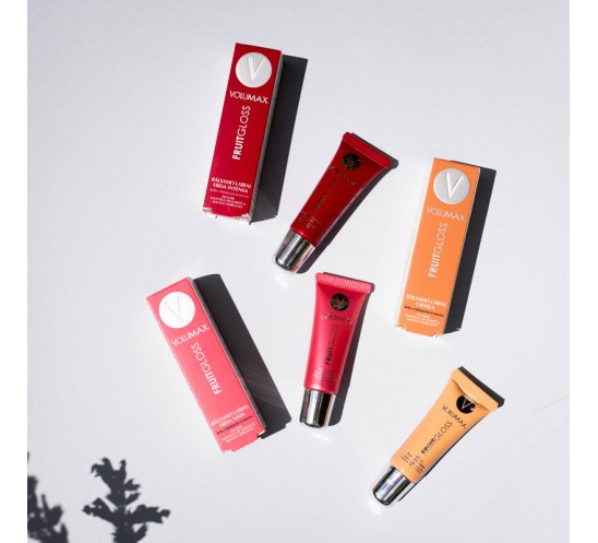 Gama de bálsamos labiales hidratantes fruitgloss volumax