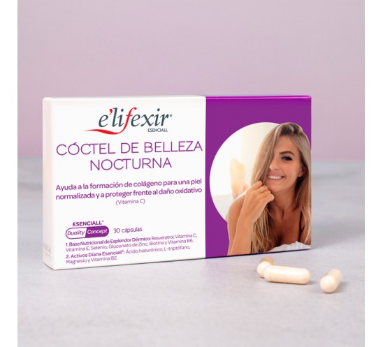 coctel belleza nocturna junto a los comprimidos