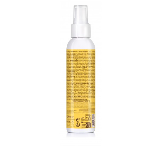 Trasera con ingredientes Spray camomila cleare institute