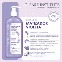 Beneficios del champú matizador violeta de cleare institute