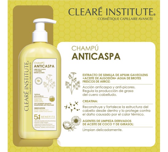 Beneficios de los ingredientes del champú anticaspa cleare institute Beneficios de los ingredientes del champú anticaspa cleare institute