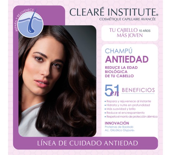 Beneficios 5 en 1 Champú antiedad cleare