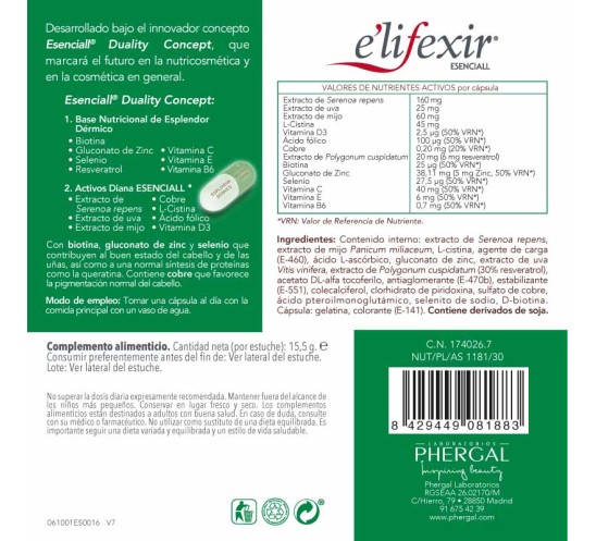 Composición del redensificante capilar