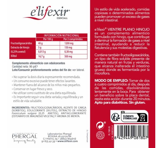 Vientre plano hinojo dúo