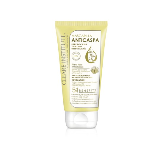 Frontal de la mascarilla anticaspa de cleare institute