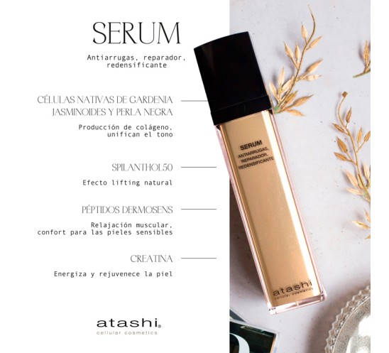 Ingredientes Serum reparador Redensificante Antiarrugas Atashi