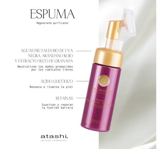 Ingredientes Espuma regenerante purificante Atashi