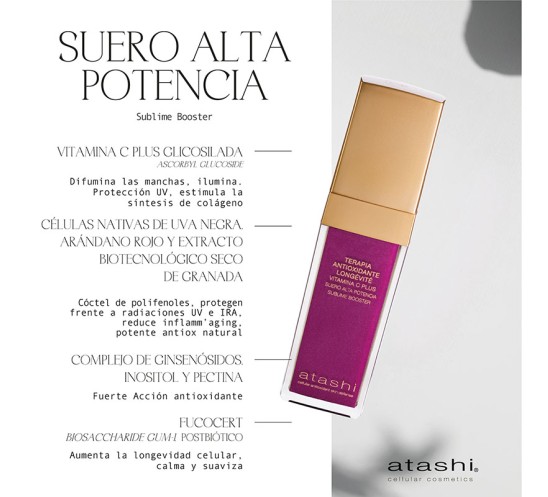 Ingredientes Suero Alta Potencia Sublime Booster Atashi Ingredientes Suero Alta Potencia Sublime Booster Atashi
