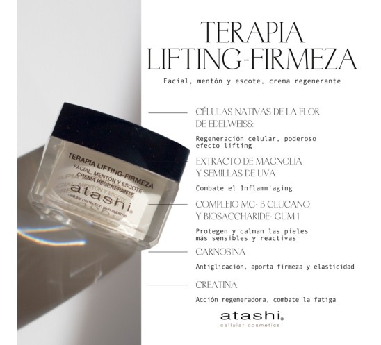 Ingredientes Terapia Lifting -Firmeza, Mentón y Esote Atashi