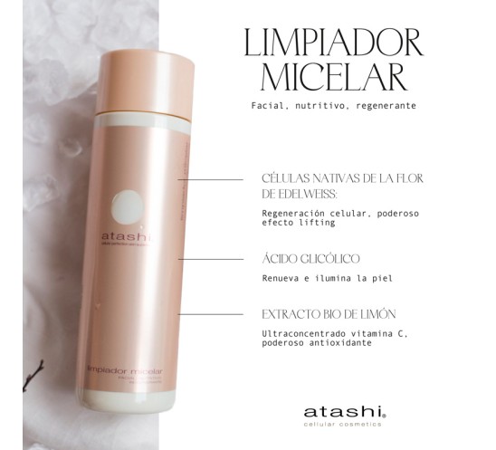 Ingredientes Limpiador Facial Micelar Nutritivo Atashi