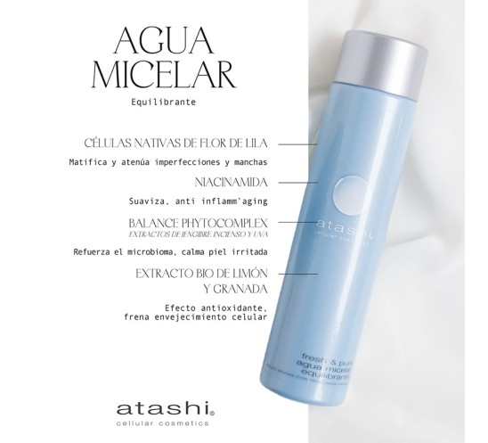 Ingredientes Agua micelar equilibrante Atashi
