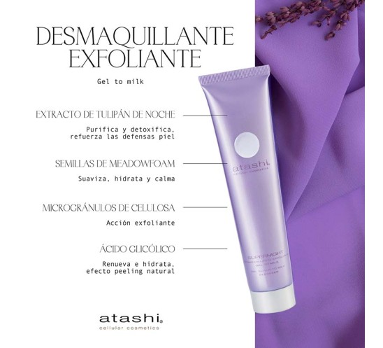 Ingredientes Desmaquillante Exfoliante Gel To Milk Atashi