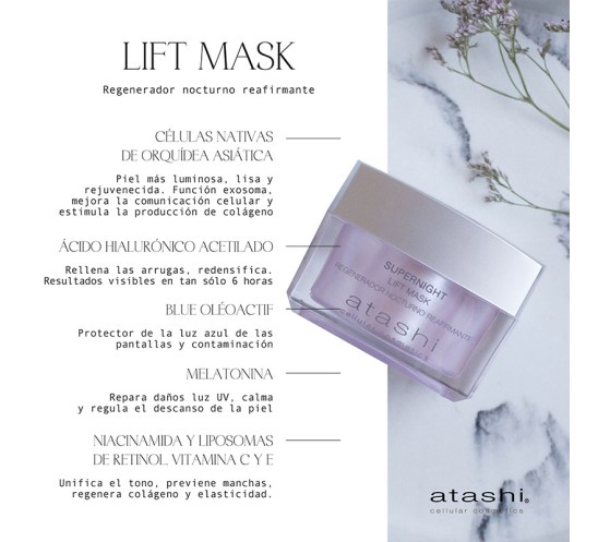 Ingredientes Supernight Lift Mask Atashi