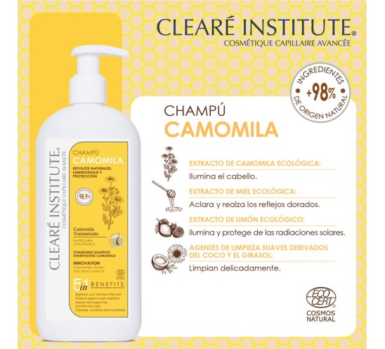 Beneficios de los ingredientes del champú camomila cleare