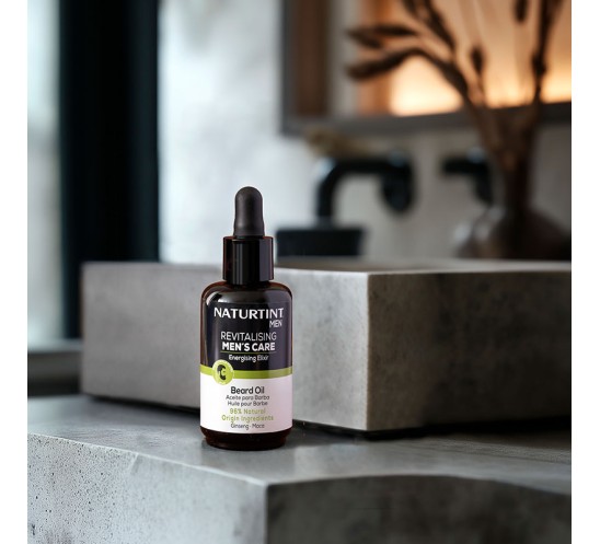 Aceite Barba nutritivo Energizante fondo baño