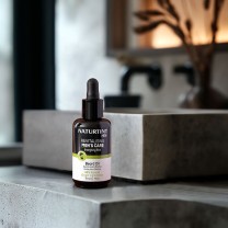 Aceite Barba nutritivo Energizante fondo baño