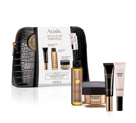 Delantera Cofre Lift & Glow Essentials con productos