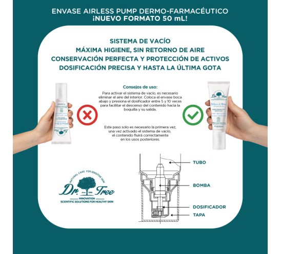 bálsamo de manos de Dr.Tree  envase airless pump
