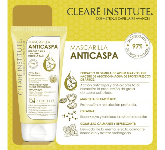 Ingredientes mascarilla anticaspa de clearé institute