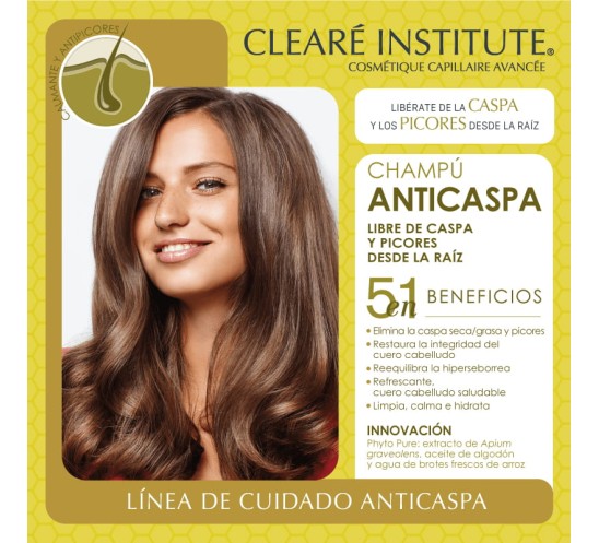 Beneficios 5 en 1 del champú anticaspa cleare institute