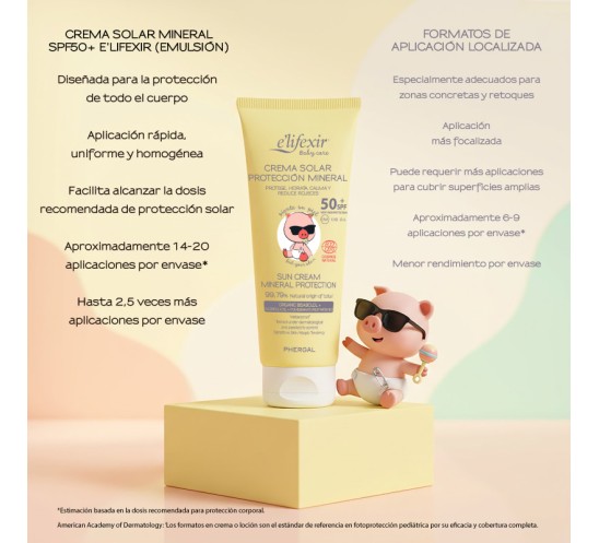 Crema solar baby elifexir compraración formatos