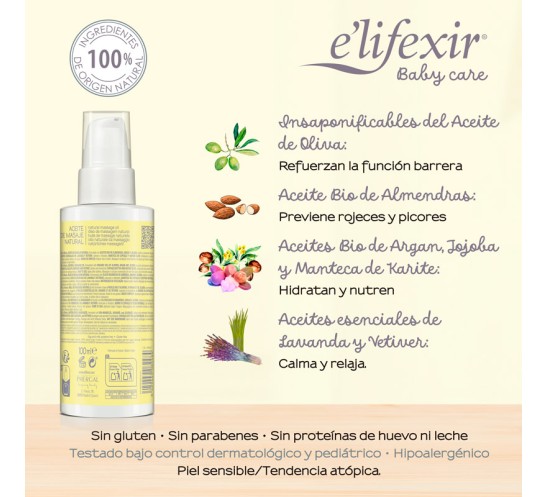 Ingredientes del aceite de masaje de baby care