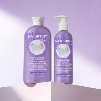Bodegón champú + cc cream matizador violeta