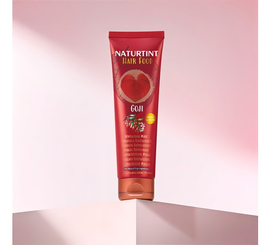 Mascarilla hair food goji Naturtint sobre peana