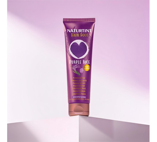 Mascarilla Hair Food Purple Rice Naturtint sobre peana