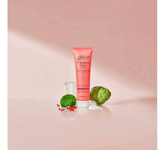Vientre plano intensive serum junto a los ingredientes