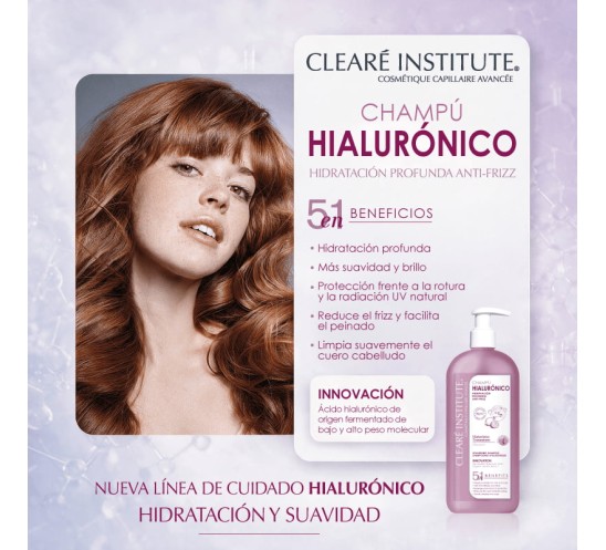 Beneficios champú ácido hialurónico clearé institute