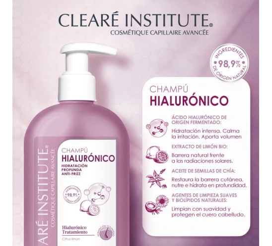 Ingredientes champú ácido hialurónico cleare institute
