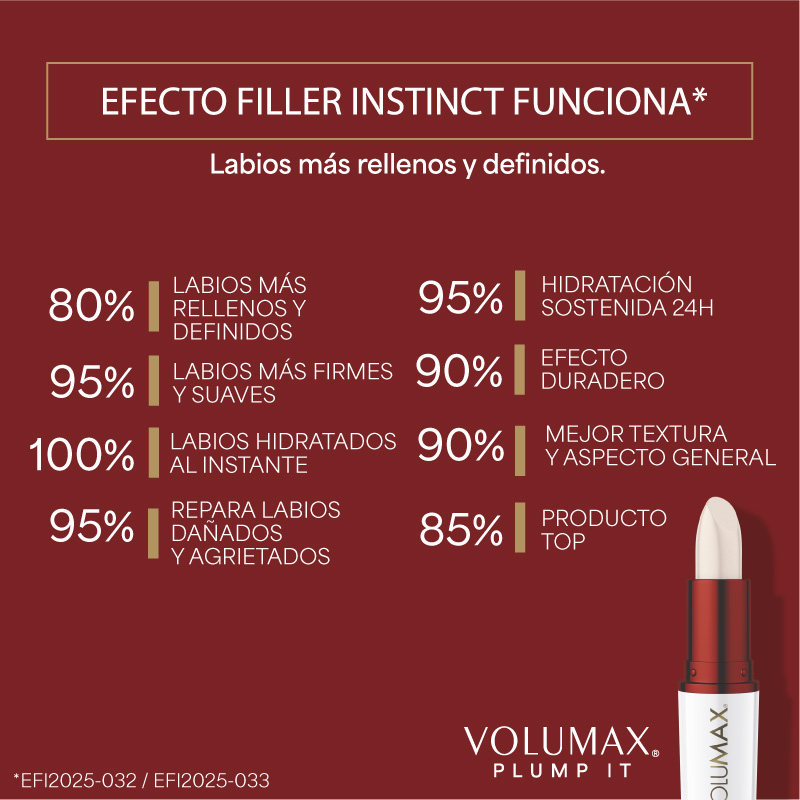 Test de eficacia volumax plump it filler instinct mobile