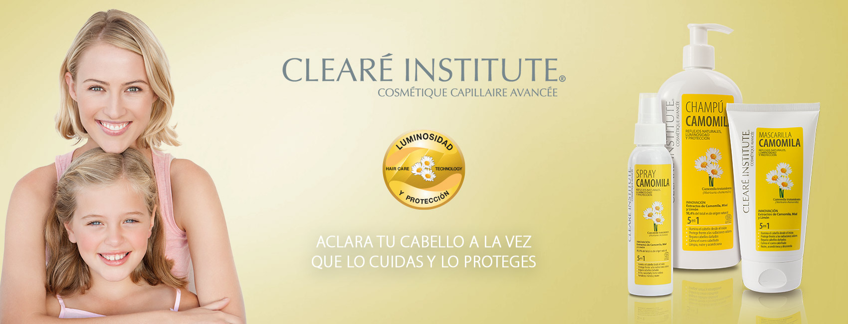 Banner de la línea camomila de Cleare Institute
